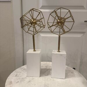 Pier 1 Gold Geometric Sculptures
Pair